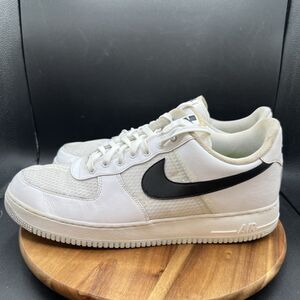 Nike Mens Size 15 Air Force 1 07 LV8 White Black Leather Low AF Shoes Sneakers